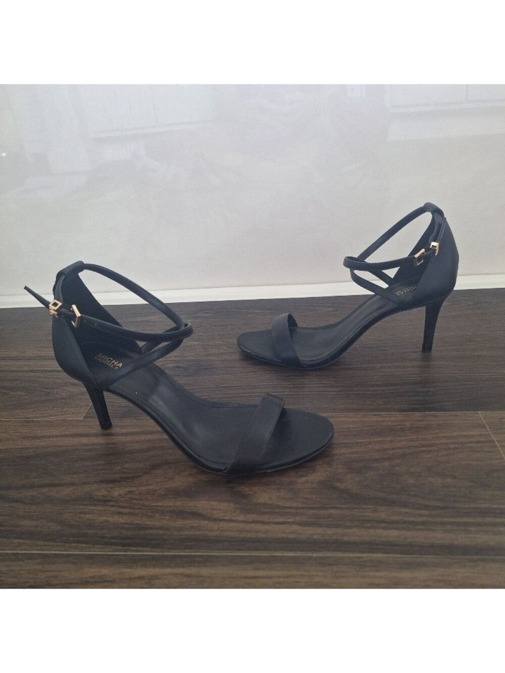 💙 Michael Kors Black Heel Sandals Size 9 Preppy Formal Chic Versatile